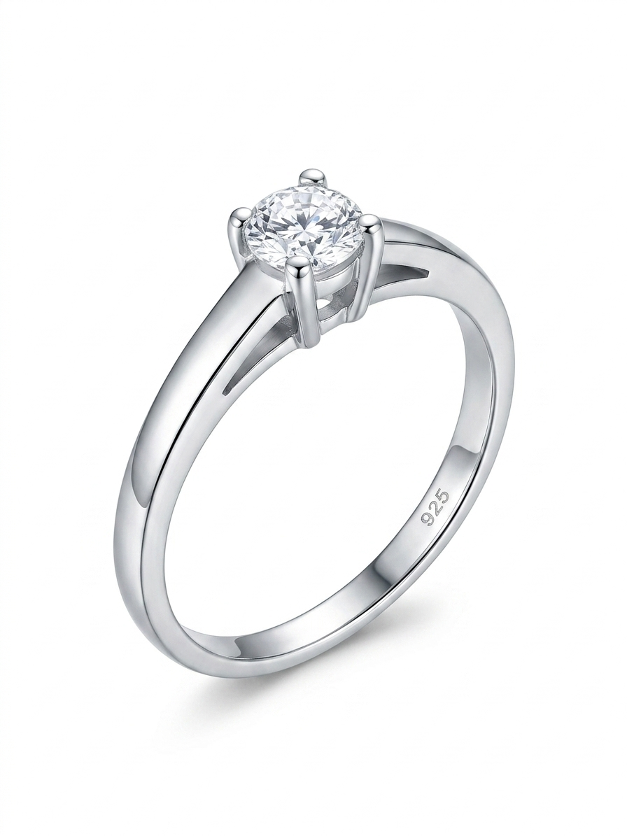 Dainty Solitaire 925 Sterling Silver Ring