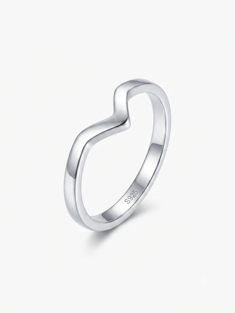 Delicate Wishbone Stacking 925 Sterling Silver Ring