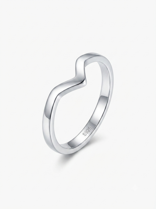 Delicate Wishbone Stacking 925 Sterling Silver Ring