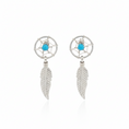 Load image into Gallery viewer, 925 Sterling Silver Turquoise Dream Catcher Stud Earring
