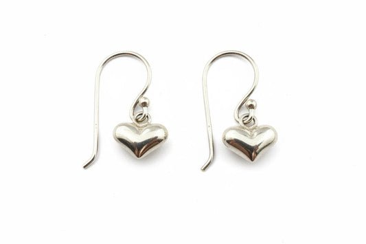 925 Sterling Silver Hanging Hearts Earrings