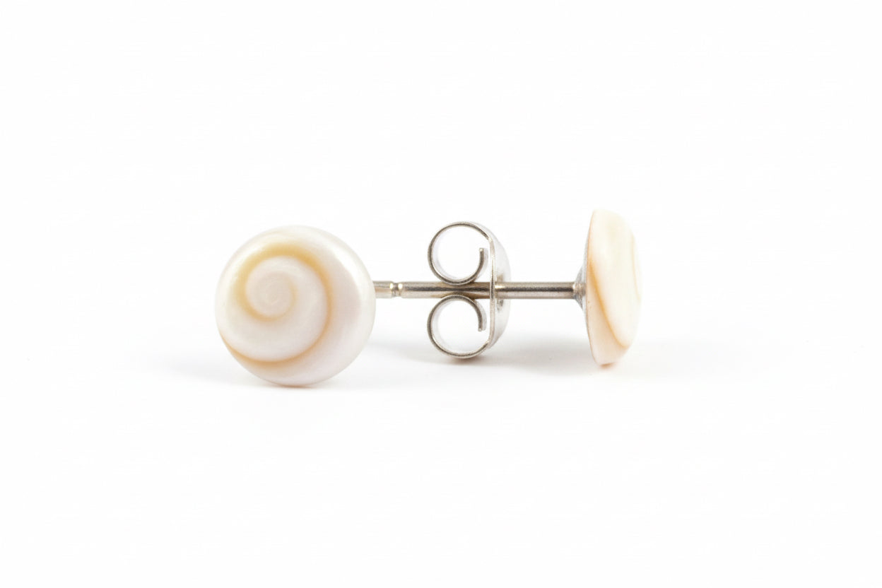 925 Sterling Silver Shiva Shell Stud Earrings