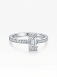 Load image into Gallery viewer, Emerald Cut Pavé 925 Sterling Silver Ring 
