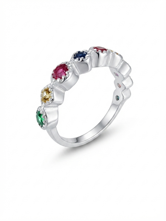 Endless Joy Multi-Color 925 Sterling Silver Ring