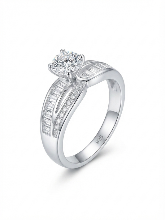 Eternal Brilliance Split-Shank 925 Sterling Silver Ring