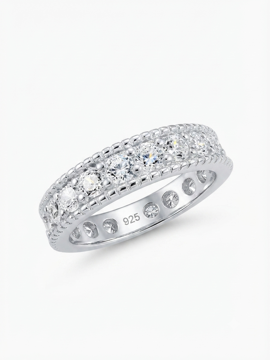 Eternity Milgrain  925 Sterling Silver Ring