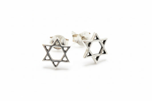 925 Sterling Silver Star of David stud earrings