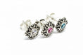 Load image into Gallery viewer, Vintage-Style Starburst 925 Sterling Silver decorative earrings with color Cubic Zirconia 
