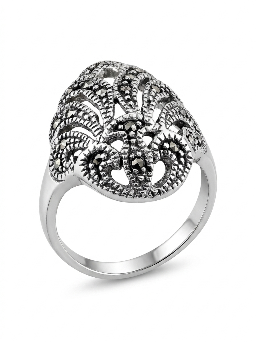 Filigree Cocktail 925 Sterling Silver Ring