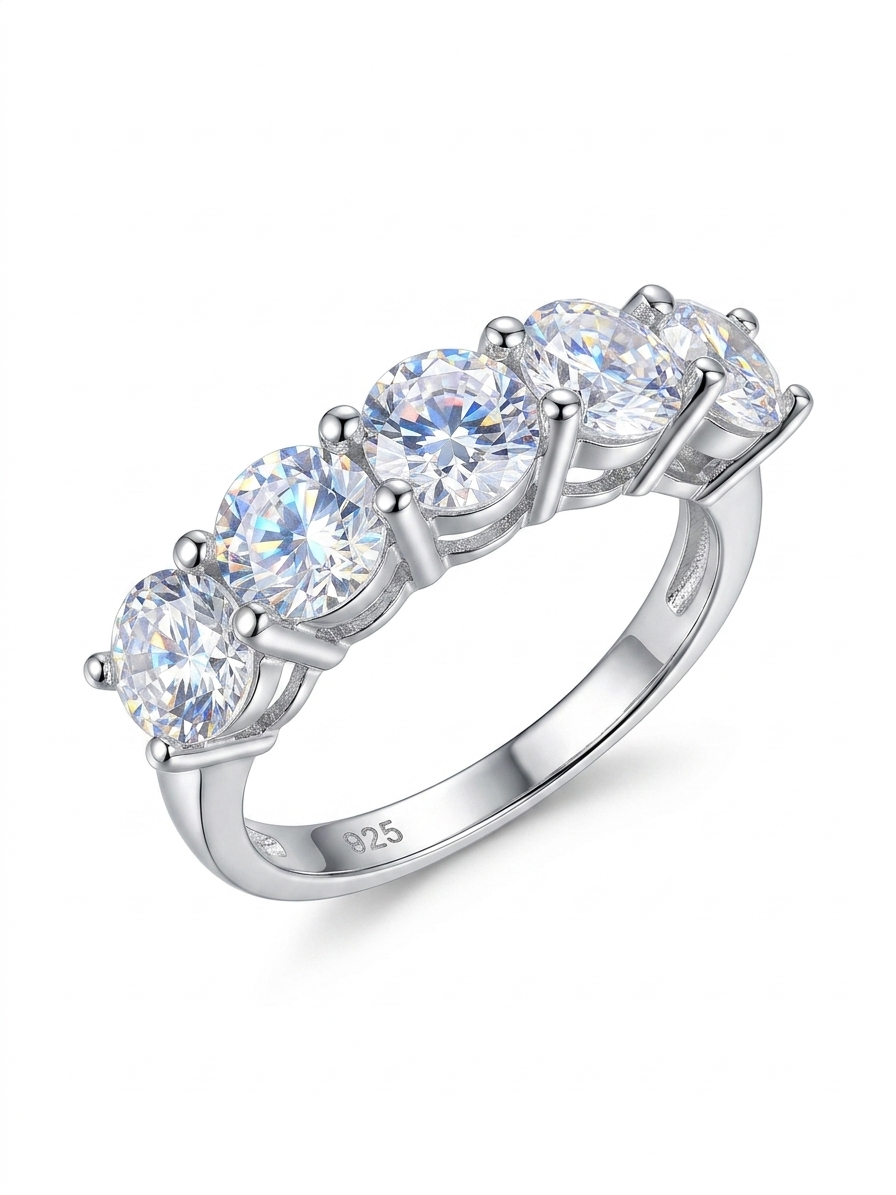 Five-Stone 925 Sterling Silver Ring