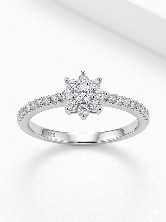 Flower Cluster 925 Sterling Silver Ring