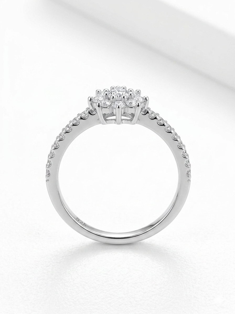 Flower Cluster Sterling Silver Ring