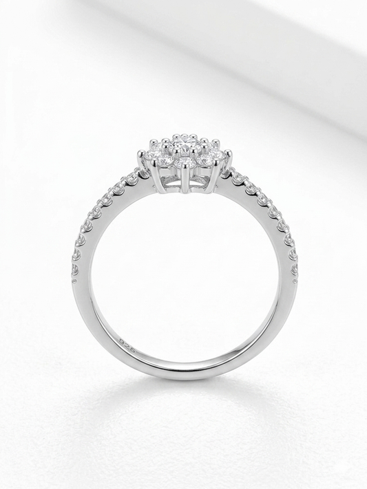 Flower Cluster Sterling Silver Ring