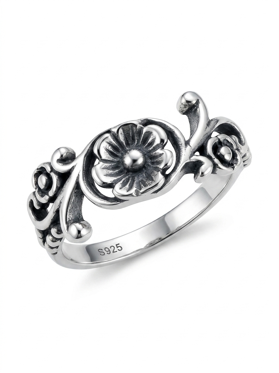 Flower Filigree 925 Sterling Silver Ring