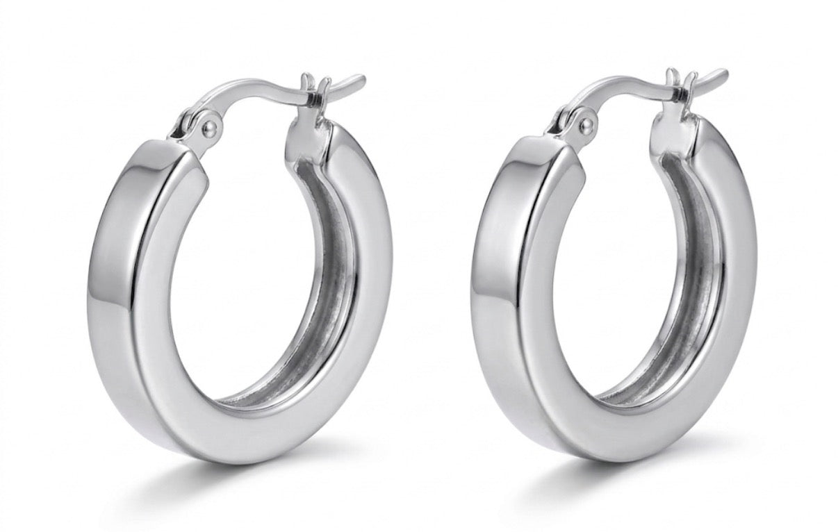 Flat-Edge Hoop Earrings