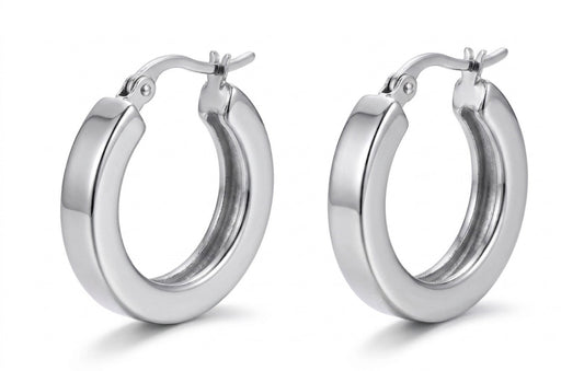 Flat-Edge Hoop Earrings