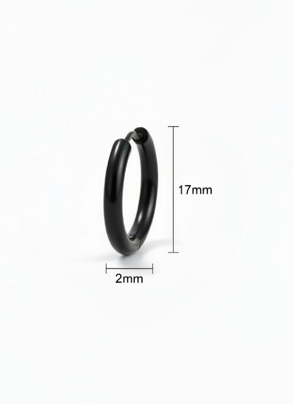 Black Hinged Hoop Earrings