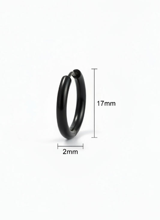 Black Hinged Hoop Earrings