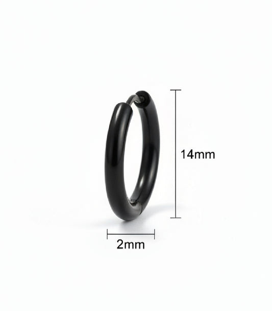 Black Hinged Hoop Earrings