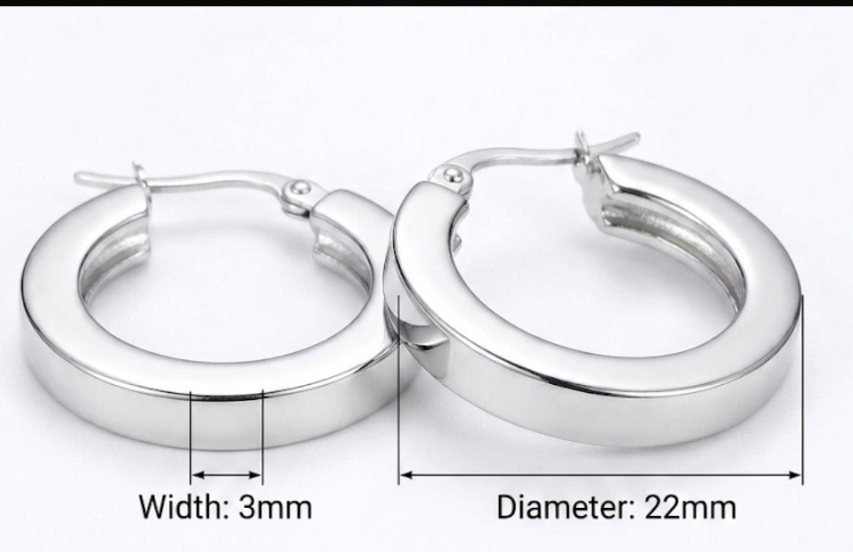 Flat-Edge Hoop Earrings