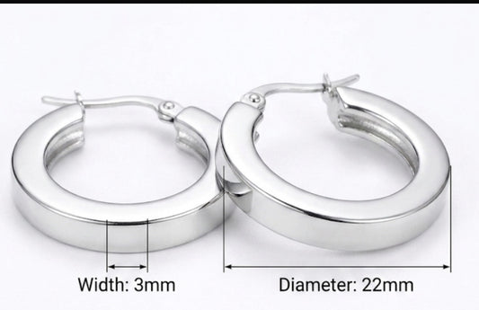 Flat-Edge Hoop Earrings