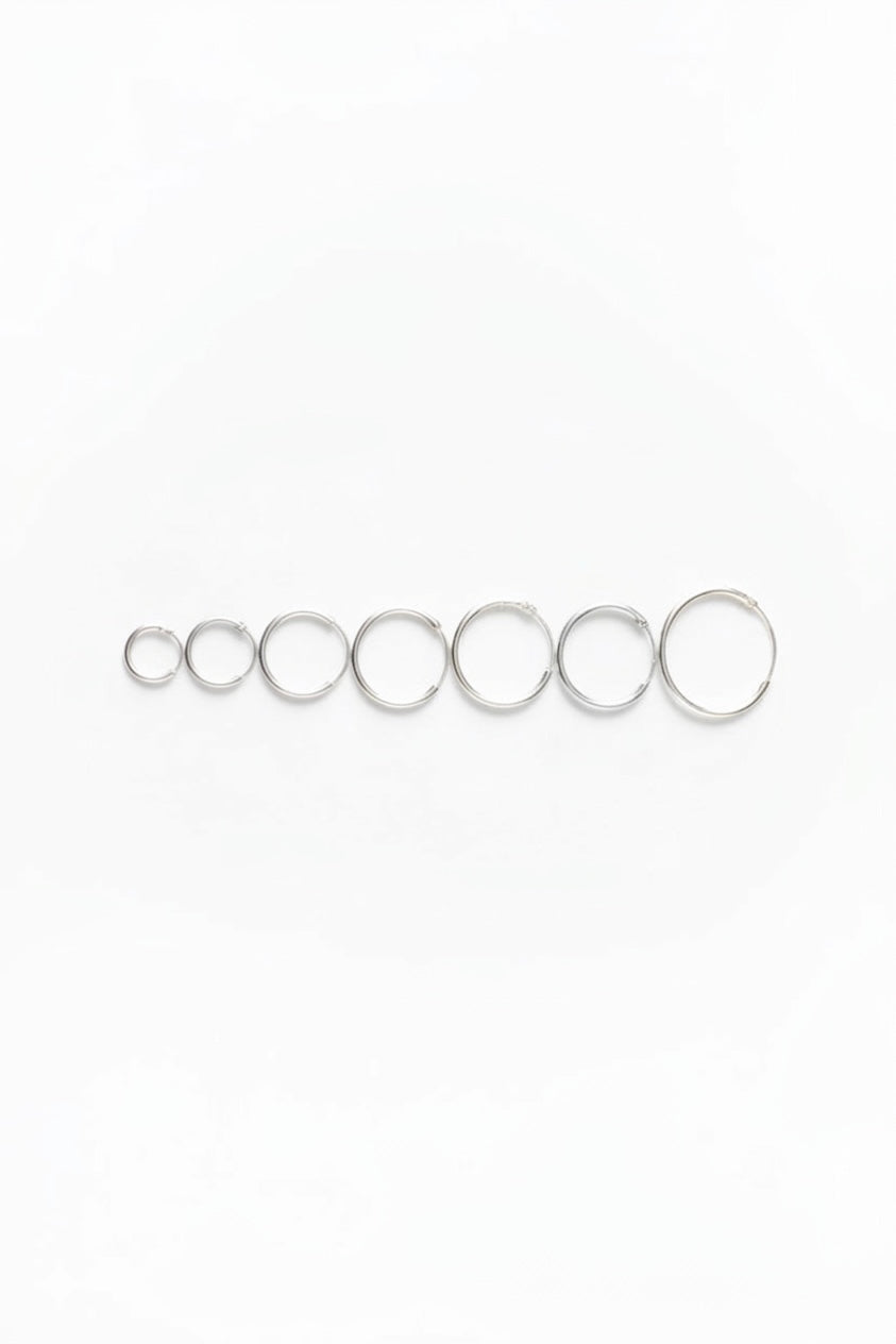 925 Sterling Silver Sleeper Hoops Earrings