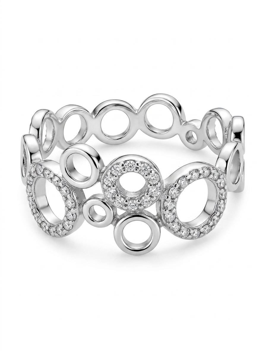 Geometric Circle 925 Sterling Silver Ring