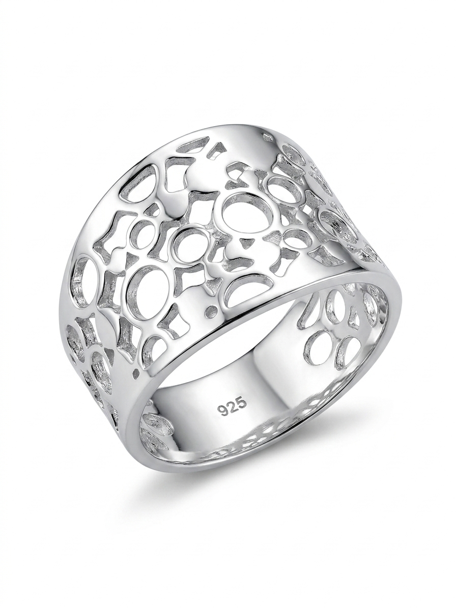Geometric Cutout 925 Sterling Silver Ring
