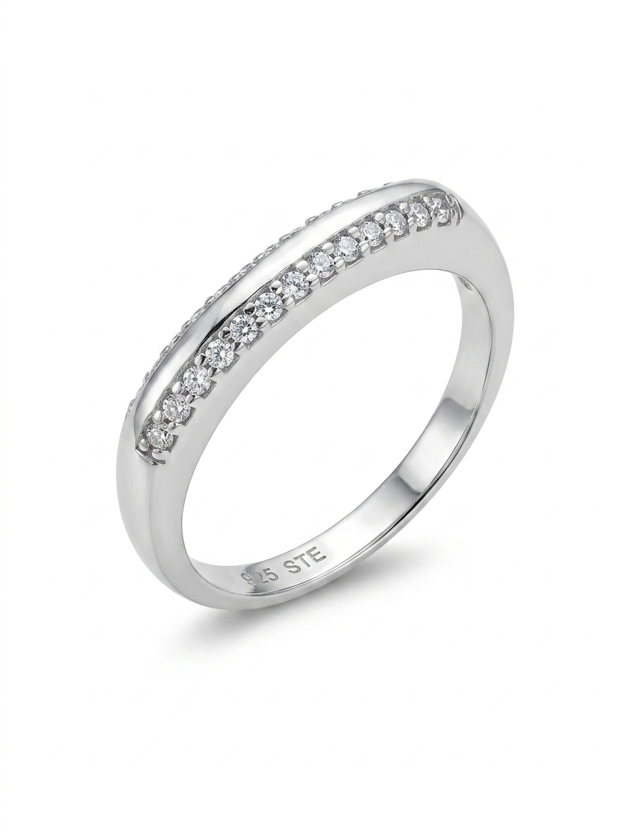 Half Eternity 925 Sterling Silver Ring