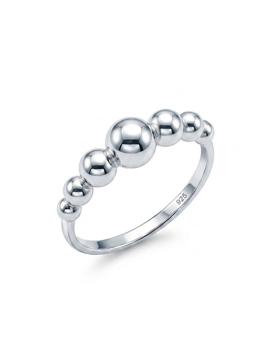 Hammered Chevron 925 Sterling Silver Ring