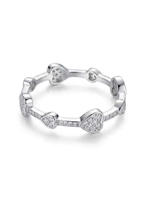 Heart-Link Eternity 925 Sterling Silver Ring