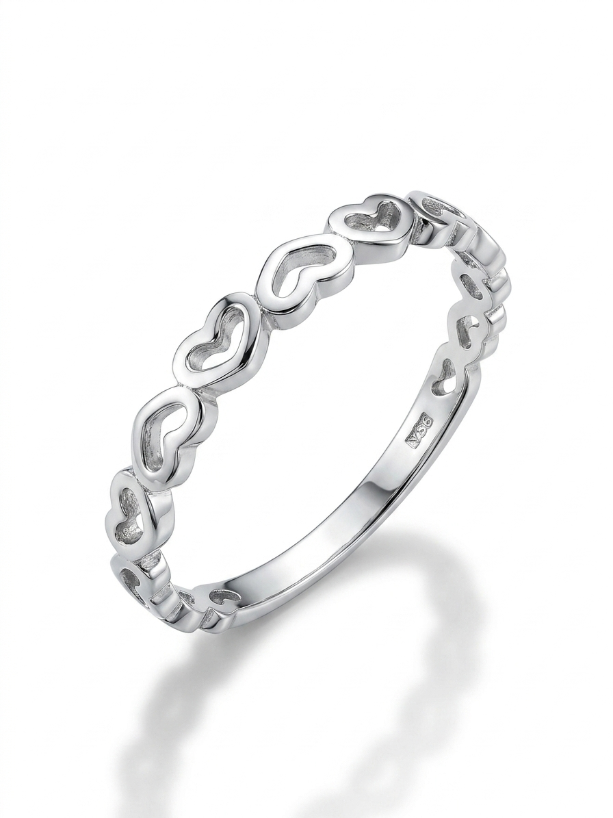 Heart Stack 925 Sterling Silver Ring