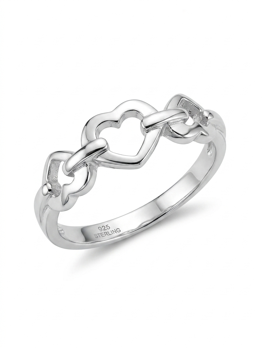 Hearts design 925 Sterling Silver Ring