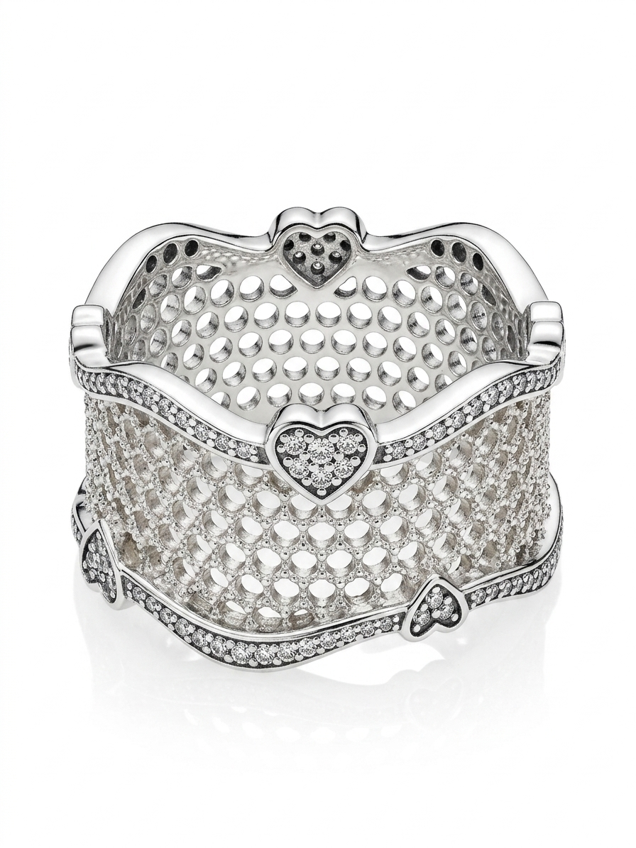 Hexagonal Lattice 925 Sterling Silver Ring
