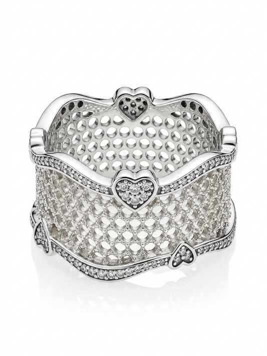Hexagonal Lattice 925 Sterling Silver Ring