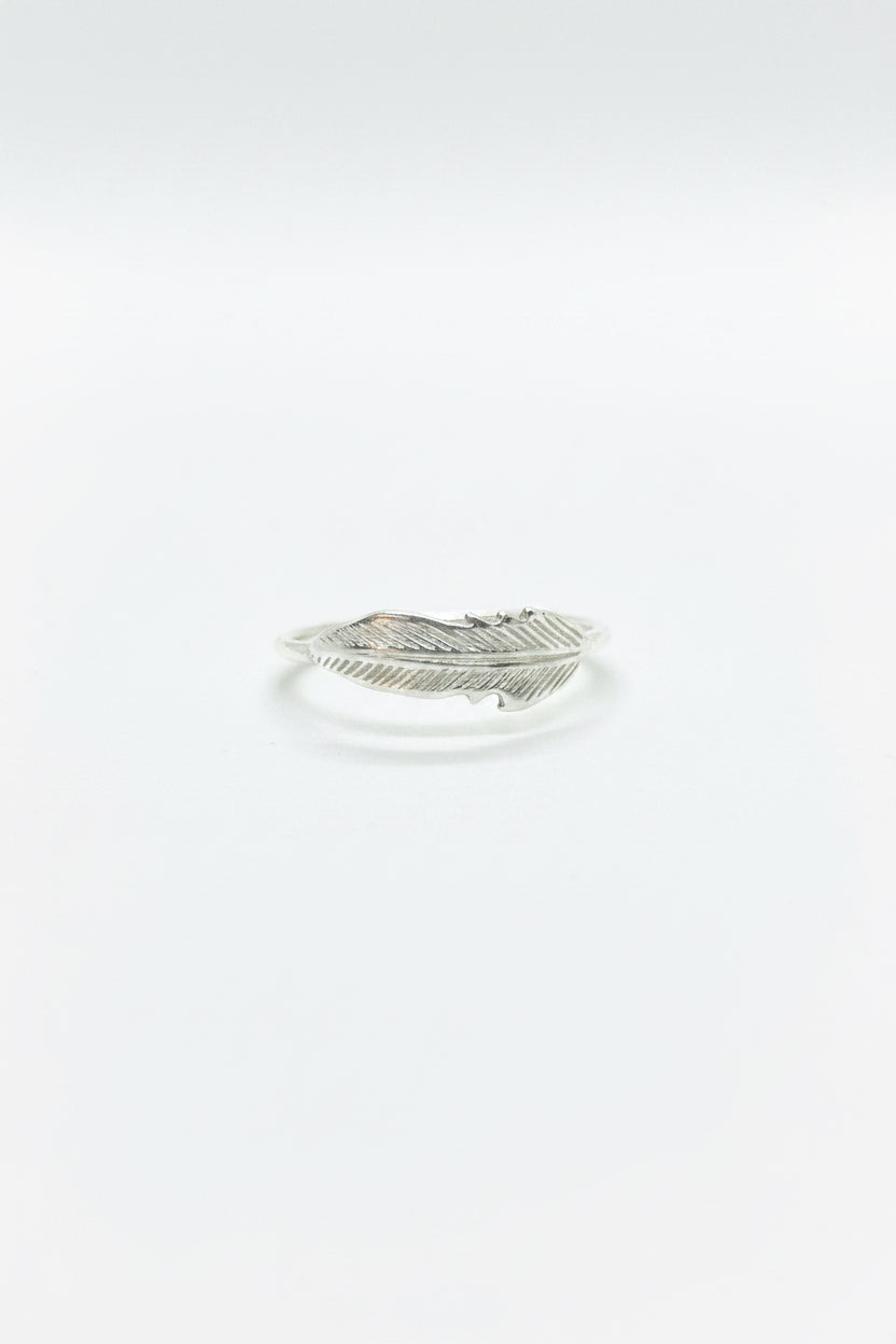 Horizontal Feather 925 Sterling Silver Ring