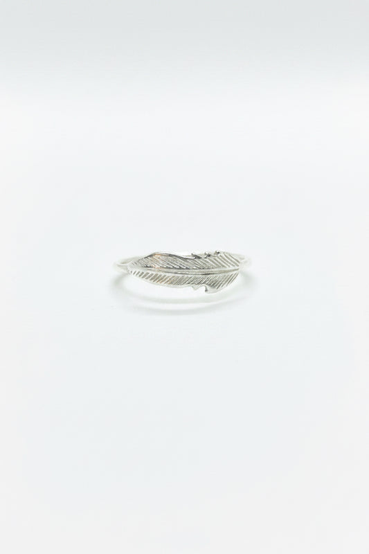 Horizontal Feather 925 Sterling Silver Ring