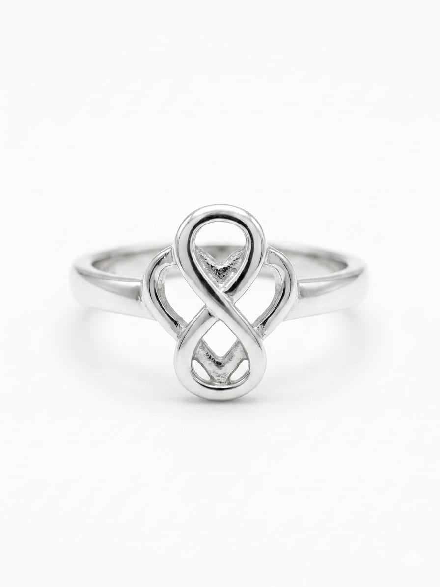 Vertical Infinity Knot 925 Sterling Silver Ring