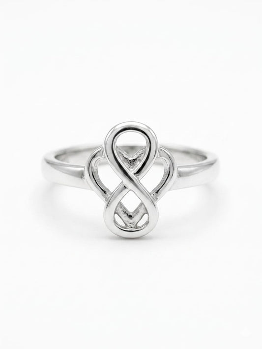 Vertical Infinity Knot 925 Sterling Silver Ring