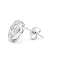 Load image into Gallery viewer, 925 Sterling Silver Circle Stud Earrings with Cubic Zirconia Stones
