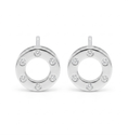 Load image into Gallery viewer, 925 Sterling Silver Circle Stud Earrings with Cubic Zirconia Stones

