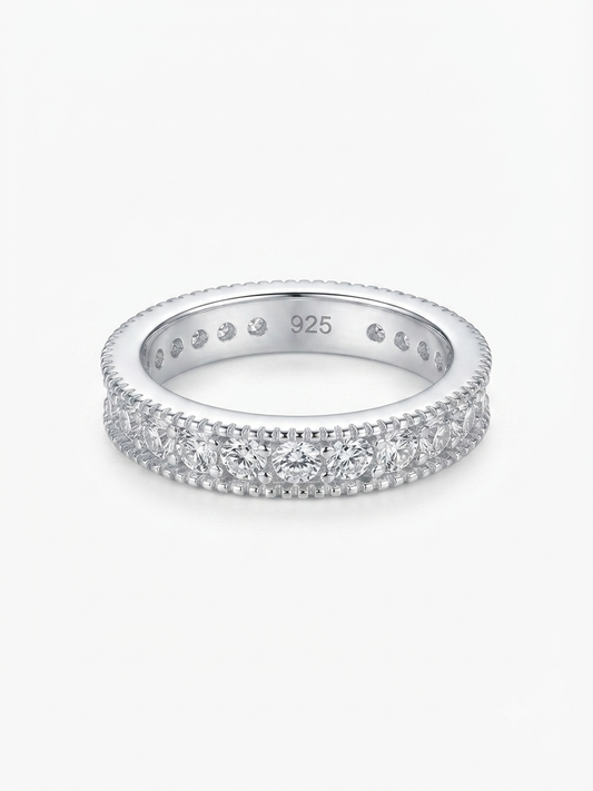 Milgrain Eternity 925 Sterling Silver Ring