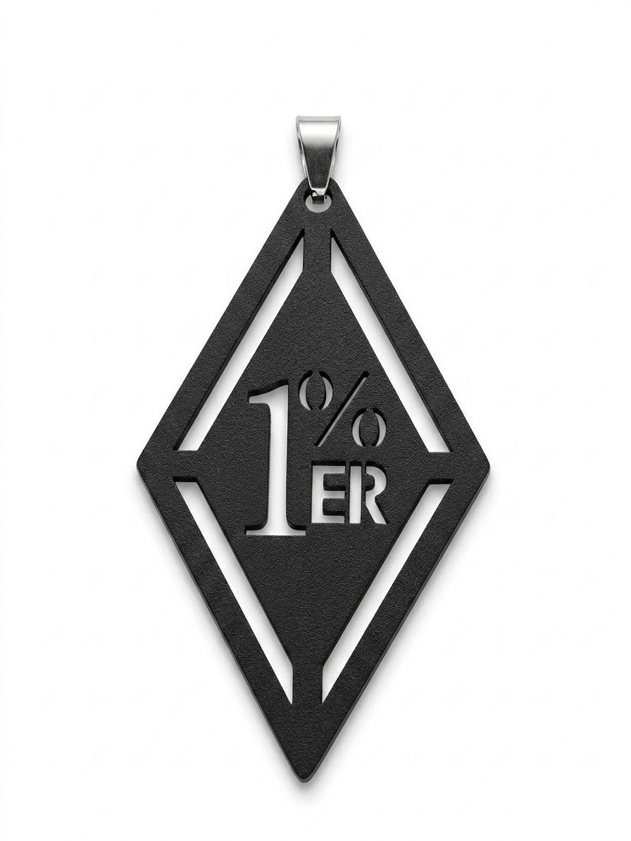 1% ER Black Stainless Steel Pendant