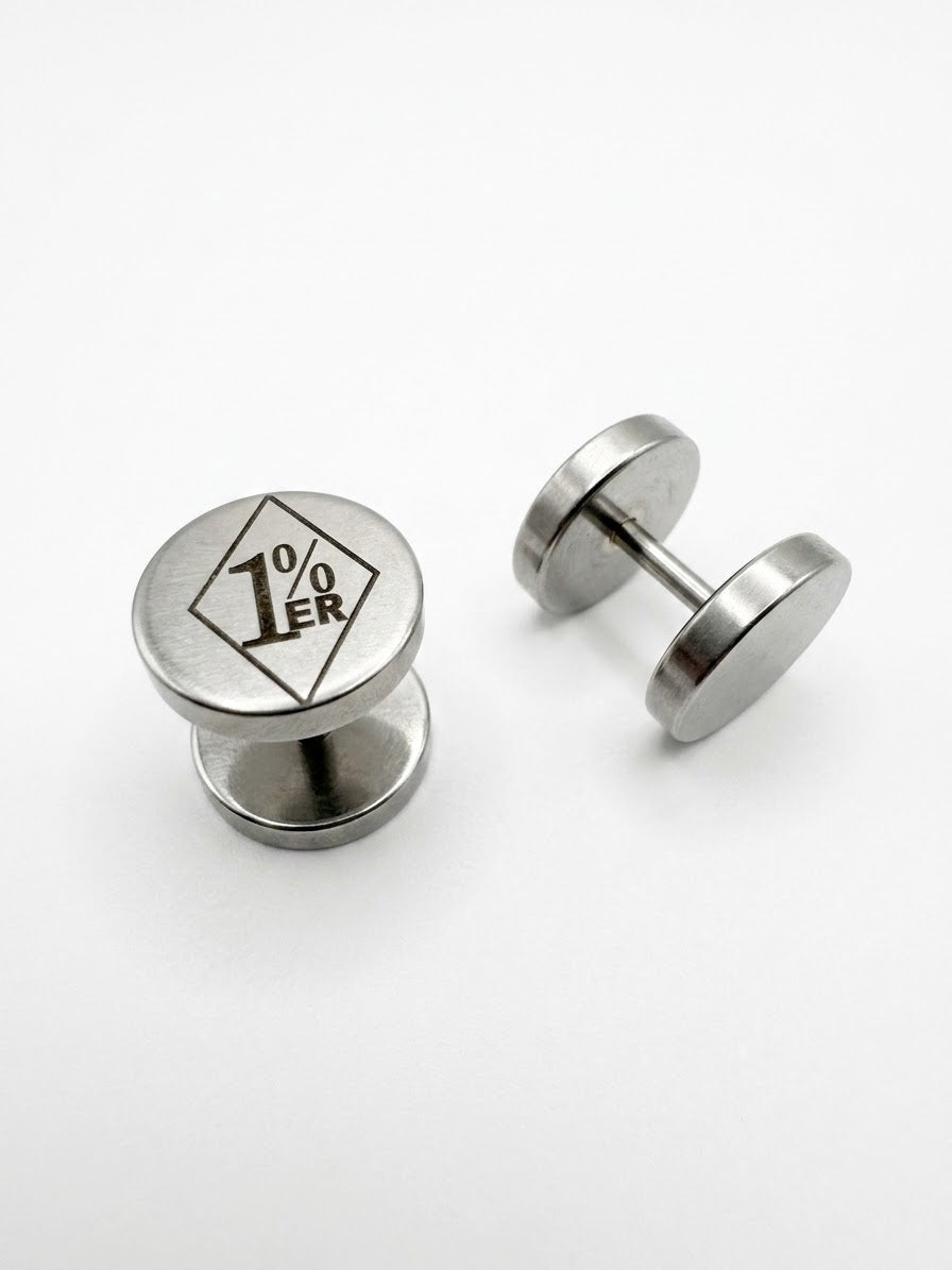 1% ER Flat Back Stainless Steel Earrings