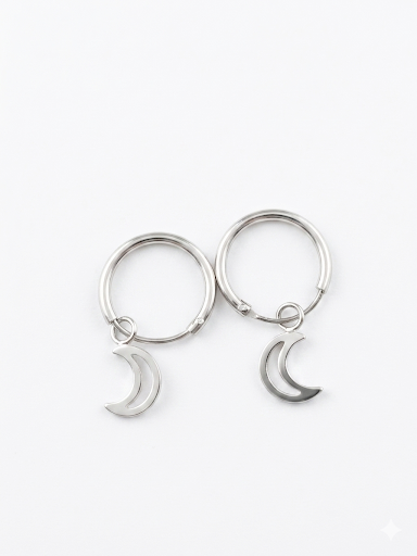 925 Sterling Silver Sleepers with Smiley Half Moon Earrings