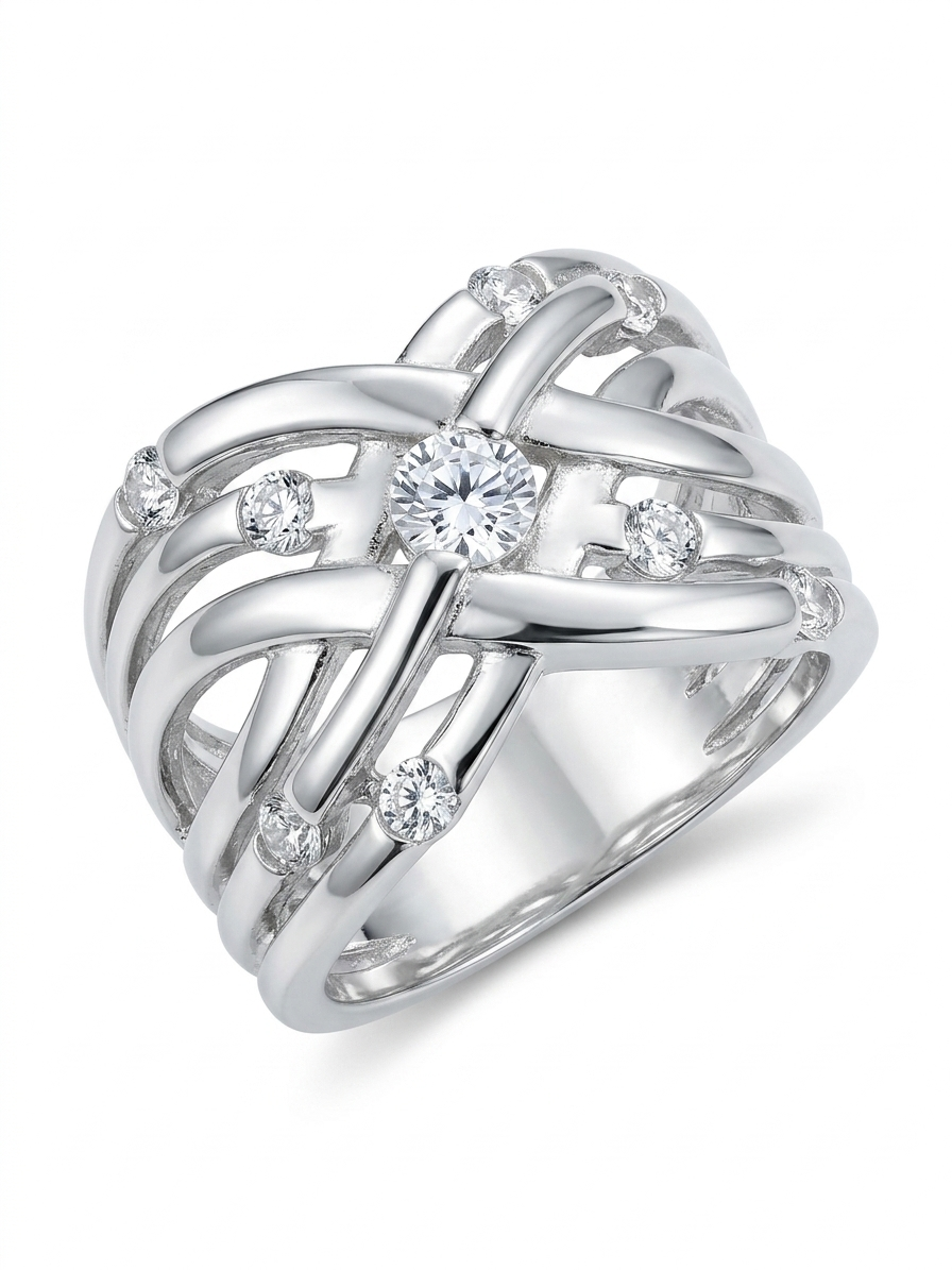 Knotted Bypass 925 Sterling Silver Ring