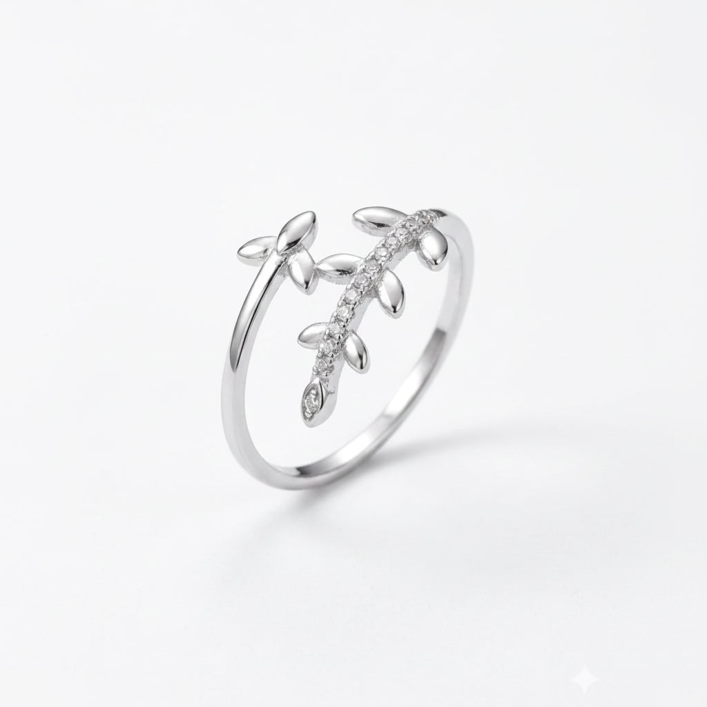 Leaf Wrap Adjustable 925 Sterling Silver Ring