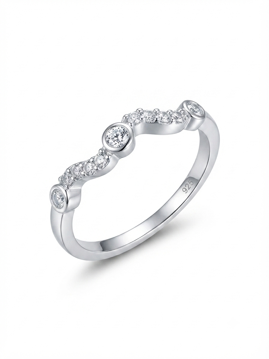 Midnight Wave 925 Sterling Silver Ring