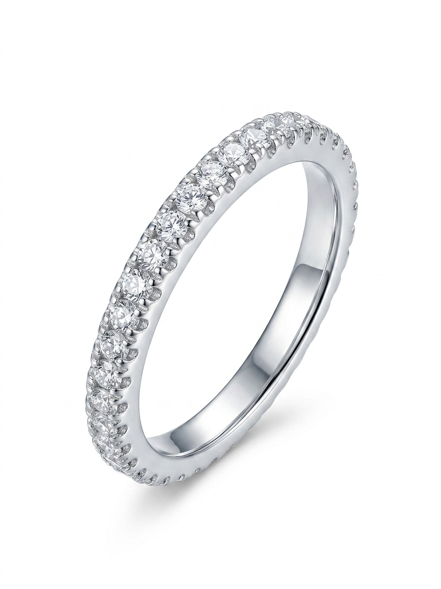 Milgrain Eternity 925 Sterling Silver Ring