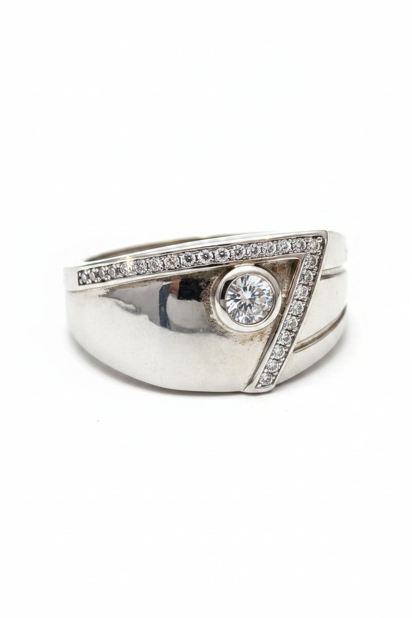 Modern Bezel-Set 925 Sterling Silver Ring
